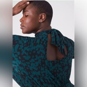 Tie-Neck Open Back Midi Dress